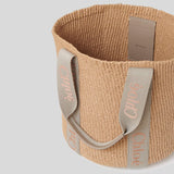 CHLOE Large Woody Basket In Natural Fibers Vintage Khaki CHC23AS380L18