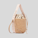 CHLOE Small Woody Basket In Natural Fibers Blush Beige CHC23AS381L18