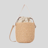 CHLOE Small Woody Basket In Natural Fibers Blush Beige CHC23AS381L18