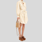 CHLOE Small Woody Basket In Natural Fibers Blush Beige CHC23AS381L18