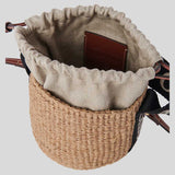 CHLOE Small Woody Basket In Natural Fibers Black/Beige CHC23AS381L18915