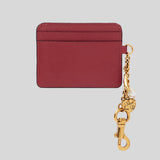 CHLOE Charms Card Holder In Grained Leather Brunet Red CH25AP977Q12622