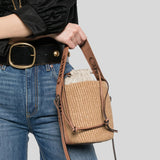 CHLOE Small Woody Basket In Natural Fibers Dusty Tan CHC23AS381L1825S