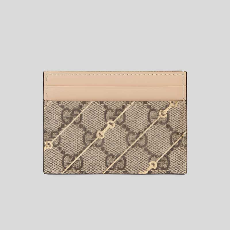 GUCCI Supreme Horsebit Card Holder Beige 774344