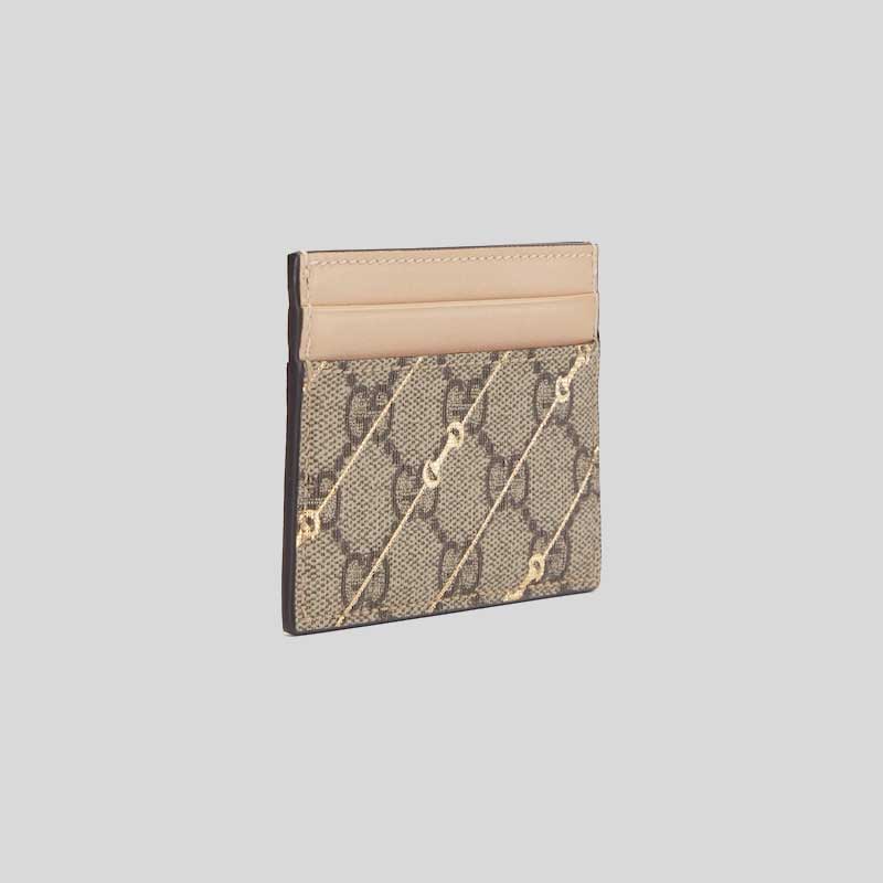 GUCCI Supreme Horsebit Card Holder Beige 774344