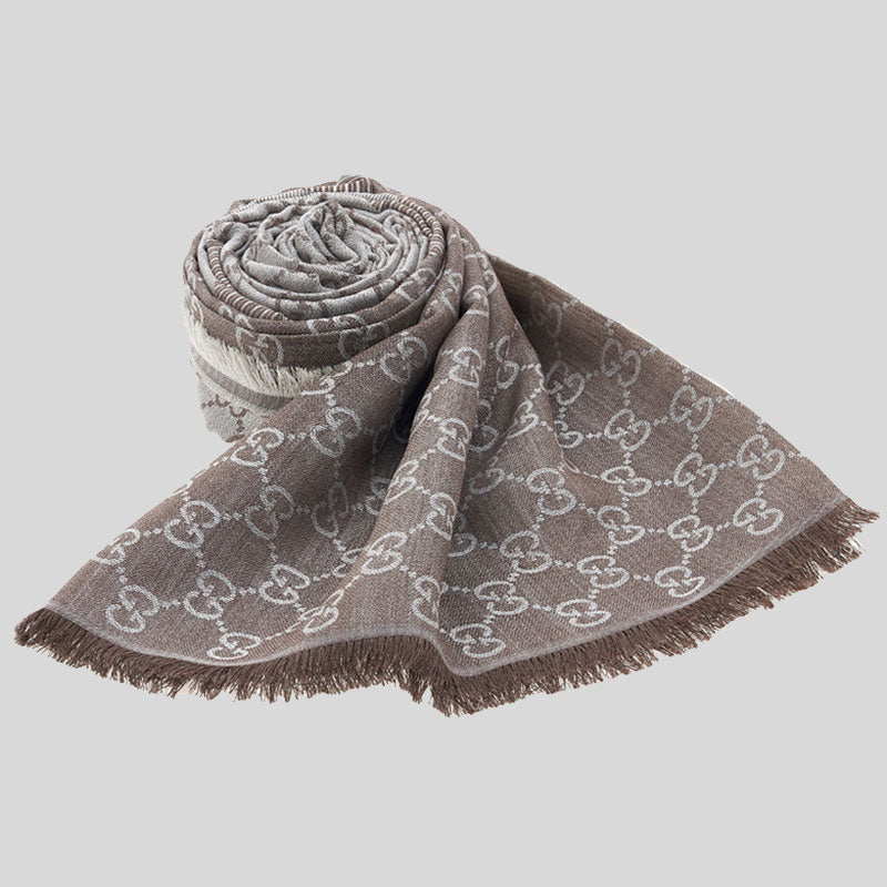 GUCCI Signature Logo GGWEB Scarf/Wrap Coffee Brown 281942