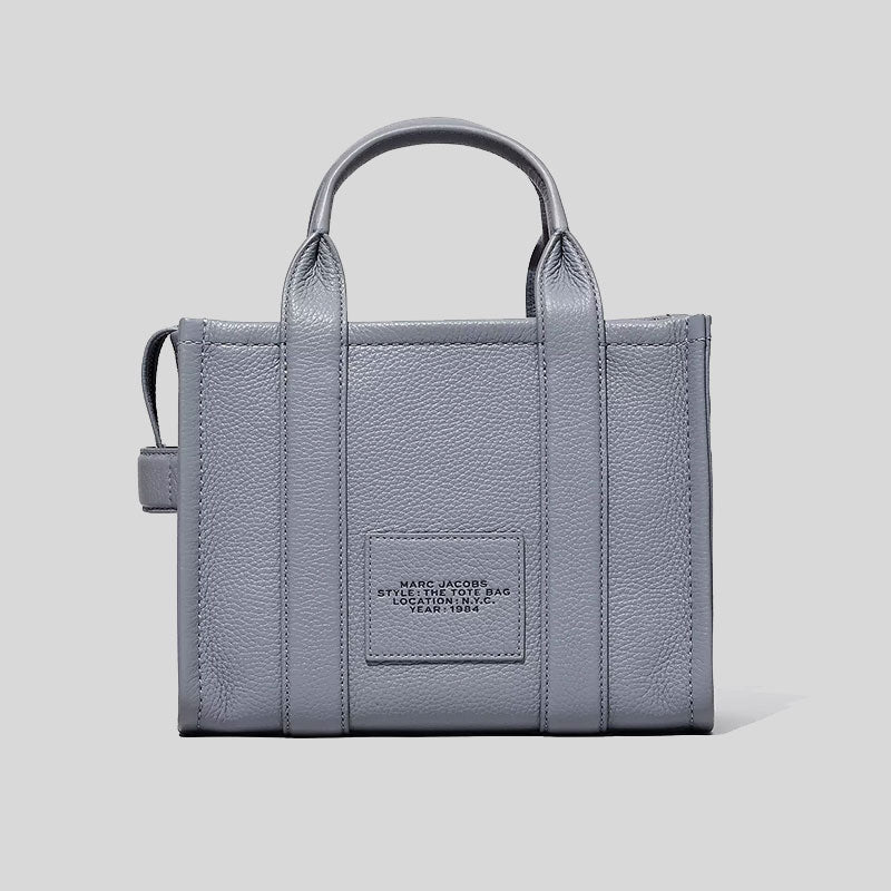 MARC JACOBS The Leather Small Tote Bag Traveler Tote Wolf Grey H009L01SP21