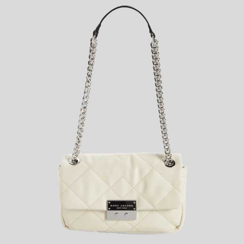 MARC JACOBS Quilted Moto Shoulder Bag Cloud White H172M06PF22