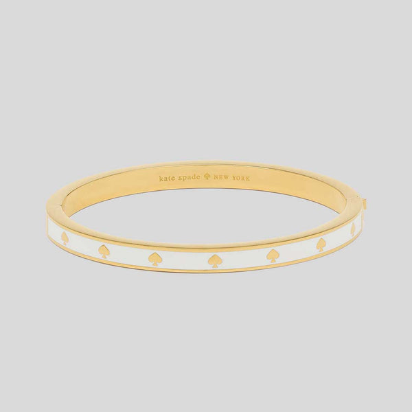 KATE SPADE Spot The Spade Enamel Hinged Bangle White KJ727