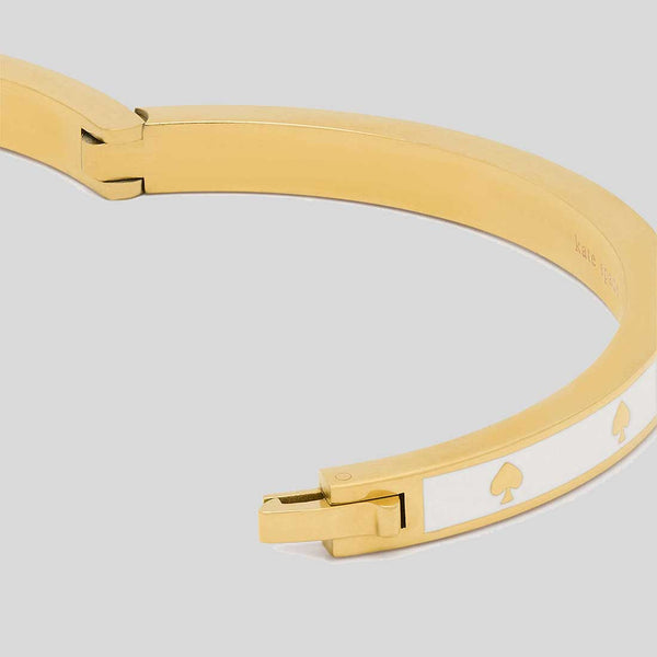 KATE SPADE Spot The Spade Enamel Hinged Bangle White KJ727