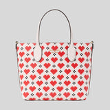 KATE SPADE Bleecker Pixel Hearts Medium Crossbody Tote Cream KJ895