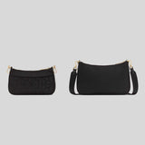 KATE SPADE Duet Spade Flower Quilted Nylon Crossbody Bag Black KK901