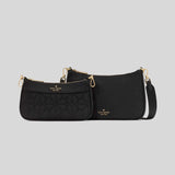 KATE SPADE Duet Spade Flower Quilted Nylon Crossbody Bag Black KK901