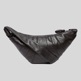 LEMAIRE Medium Croissant Bag Soft Nappa Leather Dark Chocolate BG0001LL095