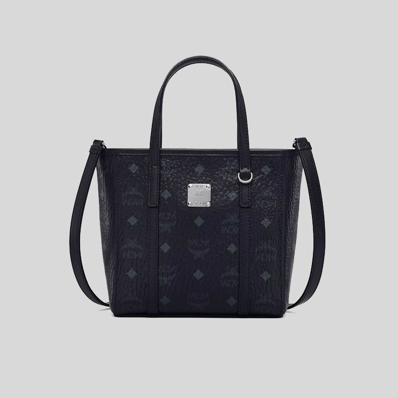 MCM Mini Toni Top-Zip Shopper In Visetos Black MWPAATN04BK001 lussocitta lusso città