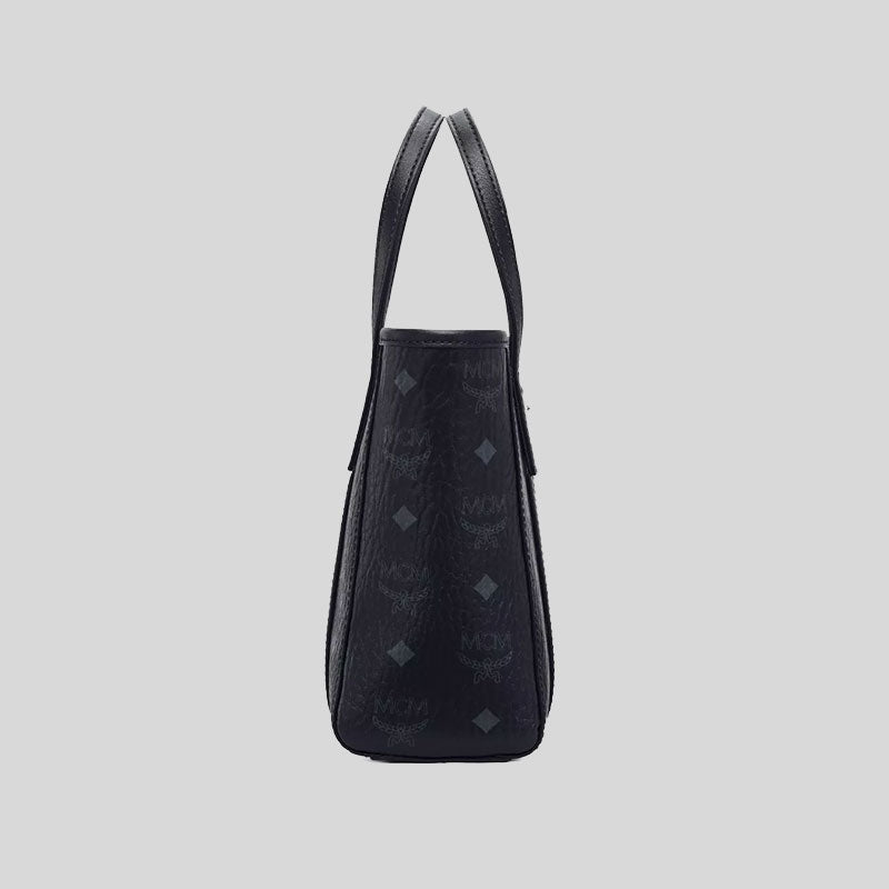 MCM Mini Toni Top-Zip Shopper In Visetos Black MWPAATN04BK001