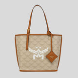 MCM Himmel Mini Shopper In Lauretos Oatmeal MWPESAC02I9001 lussocitta lusso citta