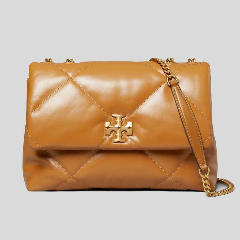 TORY BURCH Kira Diamond Quilt Convertible Shoulder Bag Tan 154704 lussocitta lusso citta