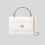 TORY BURCH Mini Kira Diamond Quilt Top-Handle Chain Wallet Blanc 158326 lussocitta lusso citta