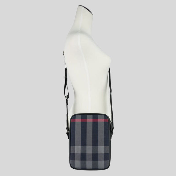 BURBERRY Men's ML Paddy V Check Crossbody Bag Navy 80840621