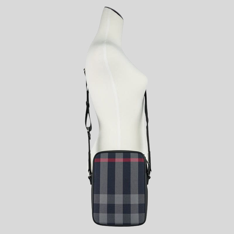 BURBERRY Men's ML Paddy V Check Crossbody Bag Navy 80840621