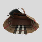 BURBERRY Check Canvas Medium London Tote Taupe Brown 80840471