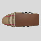 BURBERRY Check Canvas Medium London Tote Taupe Brown 80840471