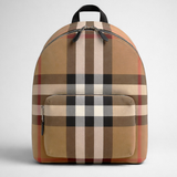 BURBERRY Jeff Check Unisex Canvas Backpack Taupe Brown 80845501