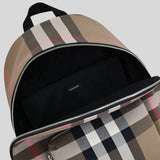 BURBERRY Jeff Check Unisex Canvas Backpack Taupe Brown 80845501