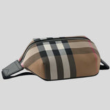 BURBERRY Sonny Nova Check Unisex Bum Bag Taupe Brown 80845551
