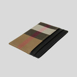 BURBERRY Sandon Check Canvas Card Case Taupe Brown 80846451