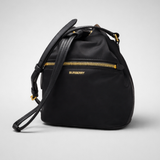 BURBERRY Nylon Drawstring Bucket Bag Black 81092671