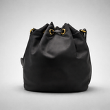 BURBERRY Nylon Drawstring Bucket Bag Black 81092671