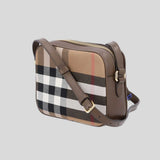 BURBERRY Small Camera Bag Check Canvas Ebony Brown 81140711