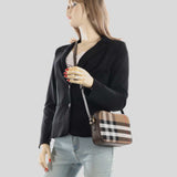 BURBERRY Small Camera Bag Check Canvas Ebony Brown 81140711