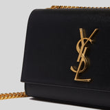 SAINT LAURENT YSL Small Kate In Grain De Poudre Embossed Leather Black 469390BOW0J