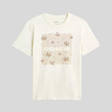 COACH Spring Blossom Signature Square Classic T Shirt In Organic Cotton Cream CAH69
