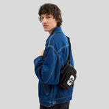 COACH Racer Sling Pack With Varsity Motif Black/Chalk CAJ39