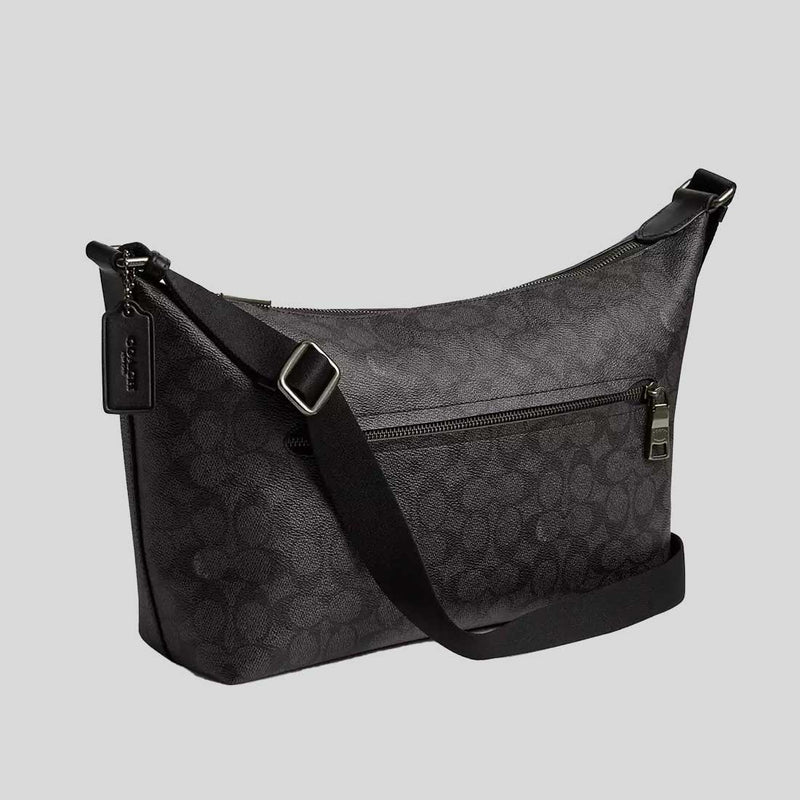COACH Finn Crossbody Bag In Signature Canvas Charcoal/Black CAJ91