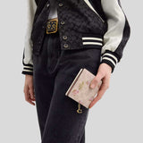 COACH Snap Wallet In Signature Canvas With Floral Print Sand Multi CAR14