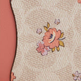 COACH Zip Card Case In Signature Canvas With Floral Print Sand Multi CAU45