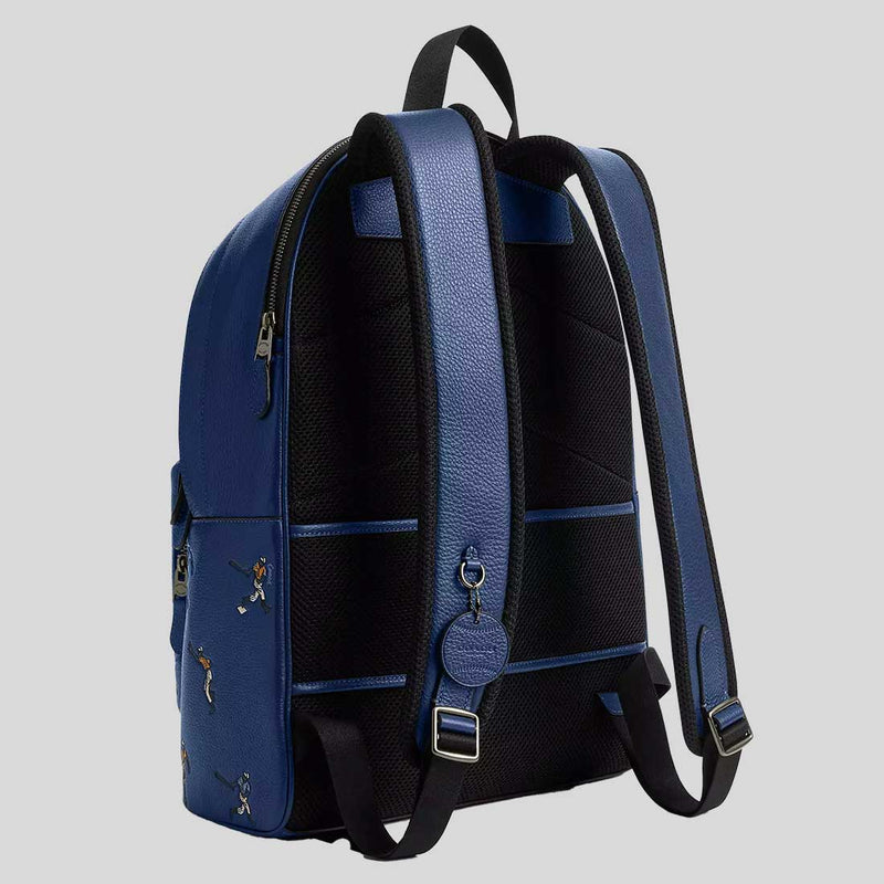 COACH West Backpack With Baseball Print Deep Blue Multi CAX47