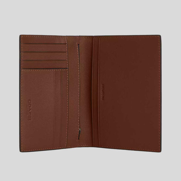 COACH Passport Card Case With Whipstitch Saddle CBE02