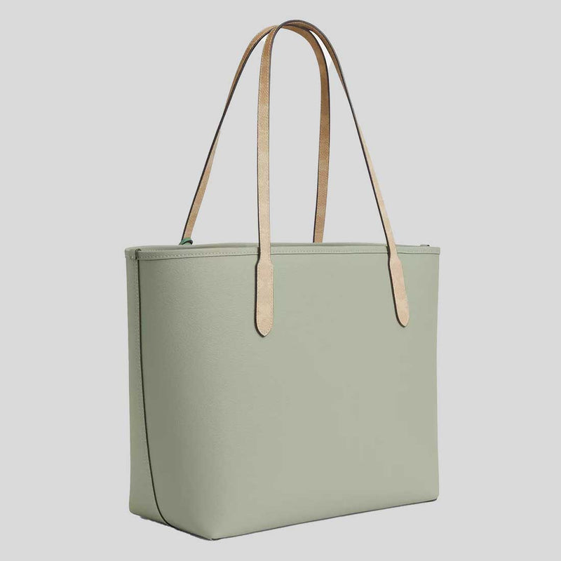 COACH City Tote Bag With Seahorse Charm Light Pistachio/Sand CBH79