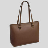 COACH Station Tote Bag In Crossgrain Leather Dark Stone CCD71