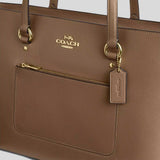 COACH Station Tote Bag In Crossgrain Leather Dark Stone CCD71
