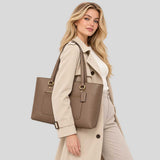 COACH Station Tote Bag In Crossgrain Leather Dark Stone CCD71