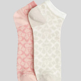 COACH Signature Ankle Socks Blossom/Chalk CH395