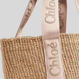 CHLOE Large Woody Basket In Natural Fibers Blushy Beige CHC23AS380L1826Y