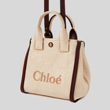 CHLOE Small Chloe Carry Tote Bag In Raffia Effect Fibres Hot Sand CH25US911P1924P